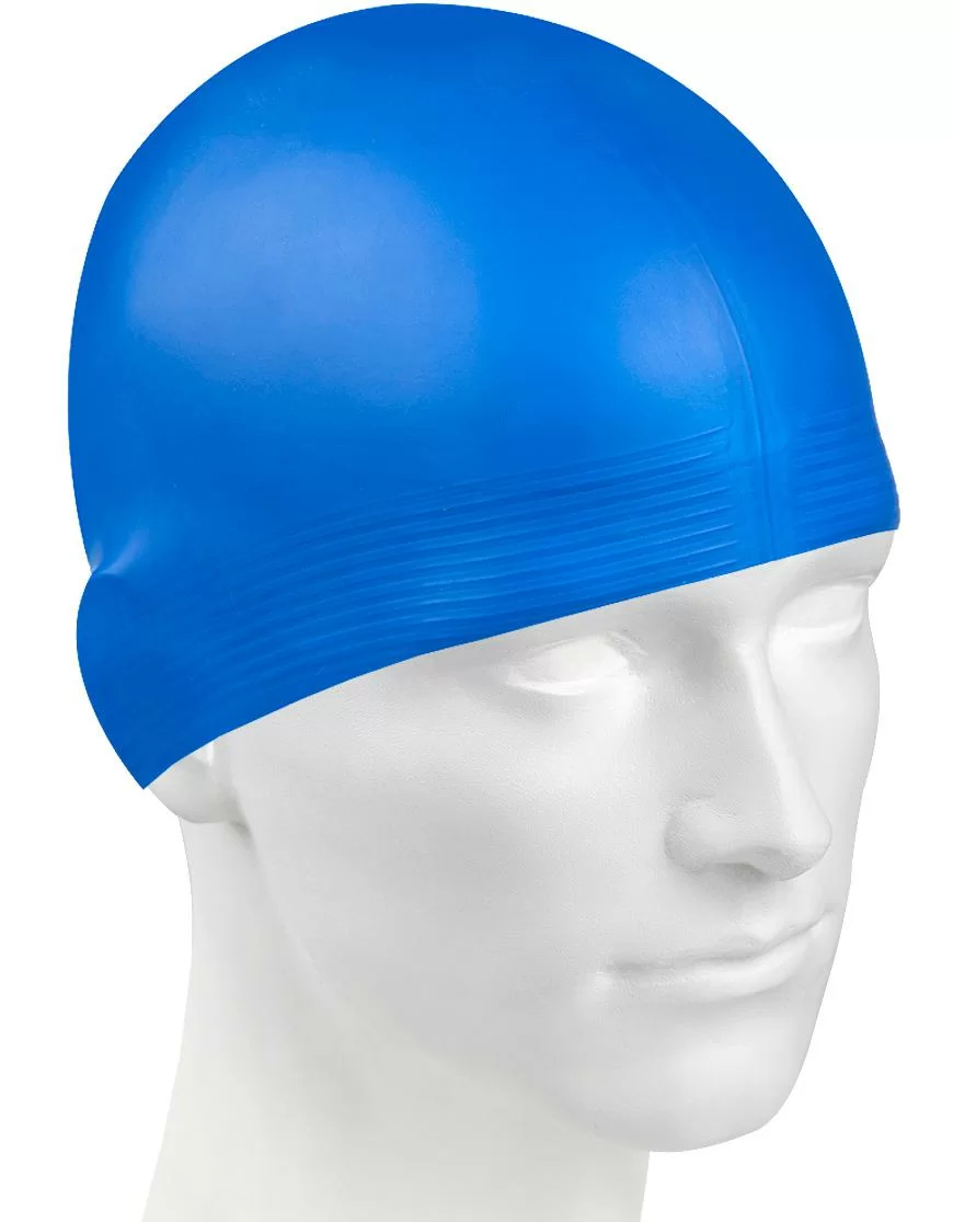 Реальное фото Шапочка для плавания Mad Wave Solid blue M0565 01 0 04W от магазина СпортСЕ