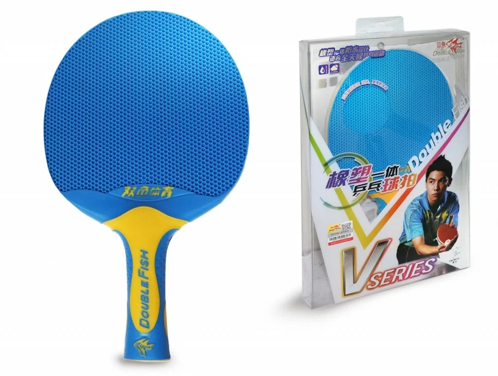 Реальное фото Ракетка для настольного тенниса Double Fish series plastik blue V1 от магазина СпортСЕ