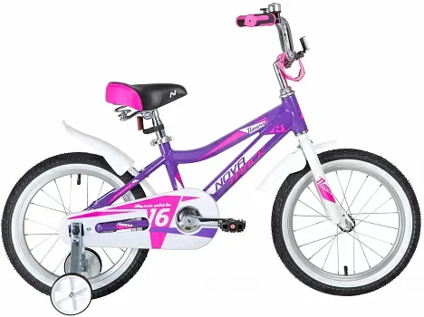 Реальное фото Велосипед NOVATRACK 16" NOVARA, лиловый, алюм. рама, тормоз нож, короткие крылья, нет багажника от магазина СпортСЕ
