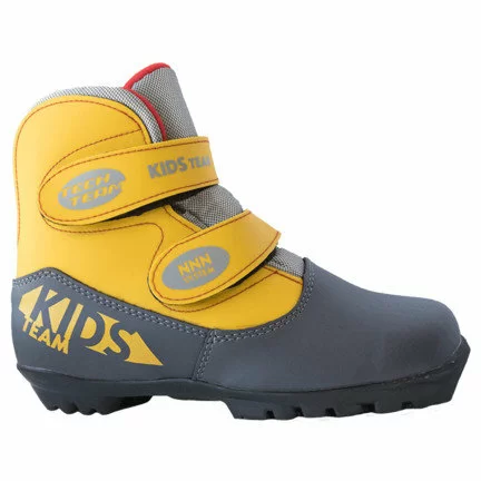 Реальное фото Ботинки лыжные TechTeam Kids NNN серо-желтые от магазина СпортСЕ
