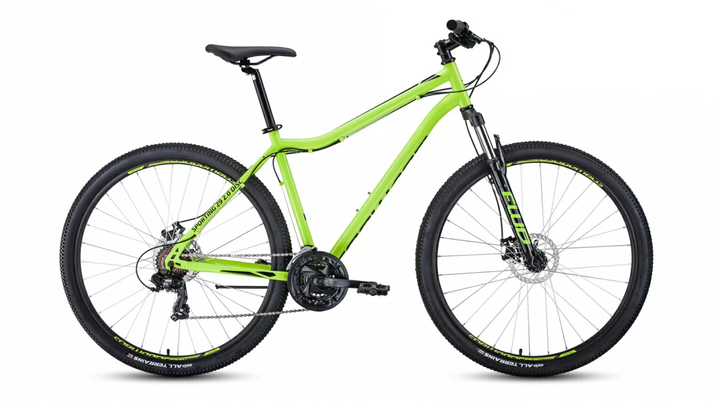 Реальное фото Велосипед Forward Sporting 29 2.0 disc (2021) светло-зеленый/черный от магазина СпортСЕ