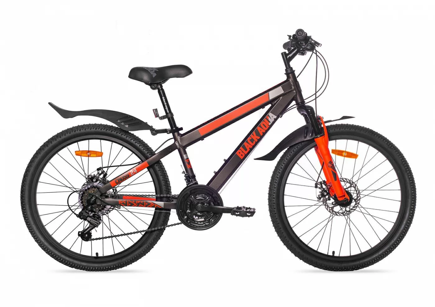 Реальное фото Велосипед Black Aqua Cross 2481 D matt 24" хаки-оранжевый GL-214D от магазина СпортСЕ