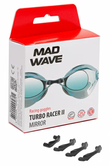 Реальное фото Очки для плавания Mad Wave Turbo Racer II Mirror стартовые turquoise M0458 07 0 10W от магазина СпортСЕ