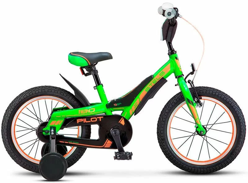 Реальное фото Велосипед Stels Pilot-180 18" (2018) зелёный/оранжевый V010 от магазина СпортСЕ