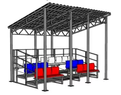 Трибуна сборно-разборная 3-х рядная на 20 мест (с навесом из профлиста)