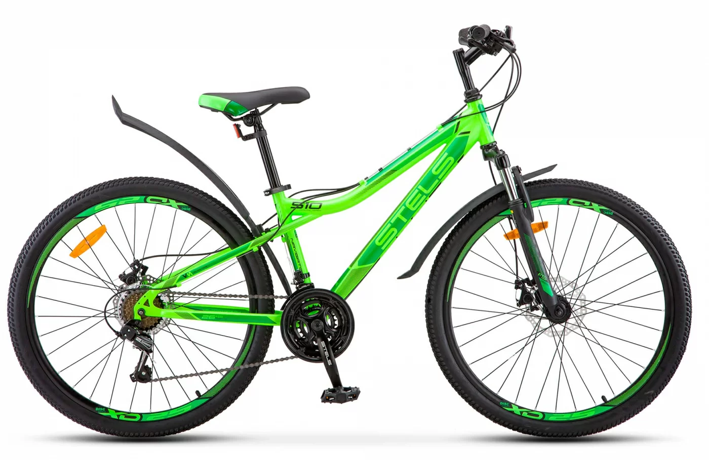 Реальное фото Велосипед Stels Navigator-510 MD 26" (2021) неоновый зеленый V010 от магазина СпортСЕ