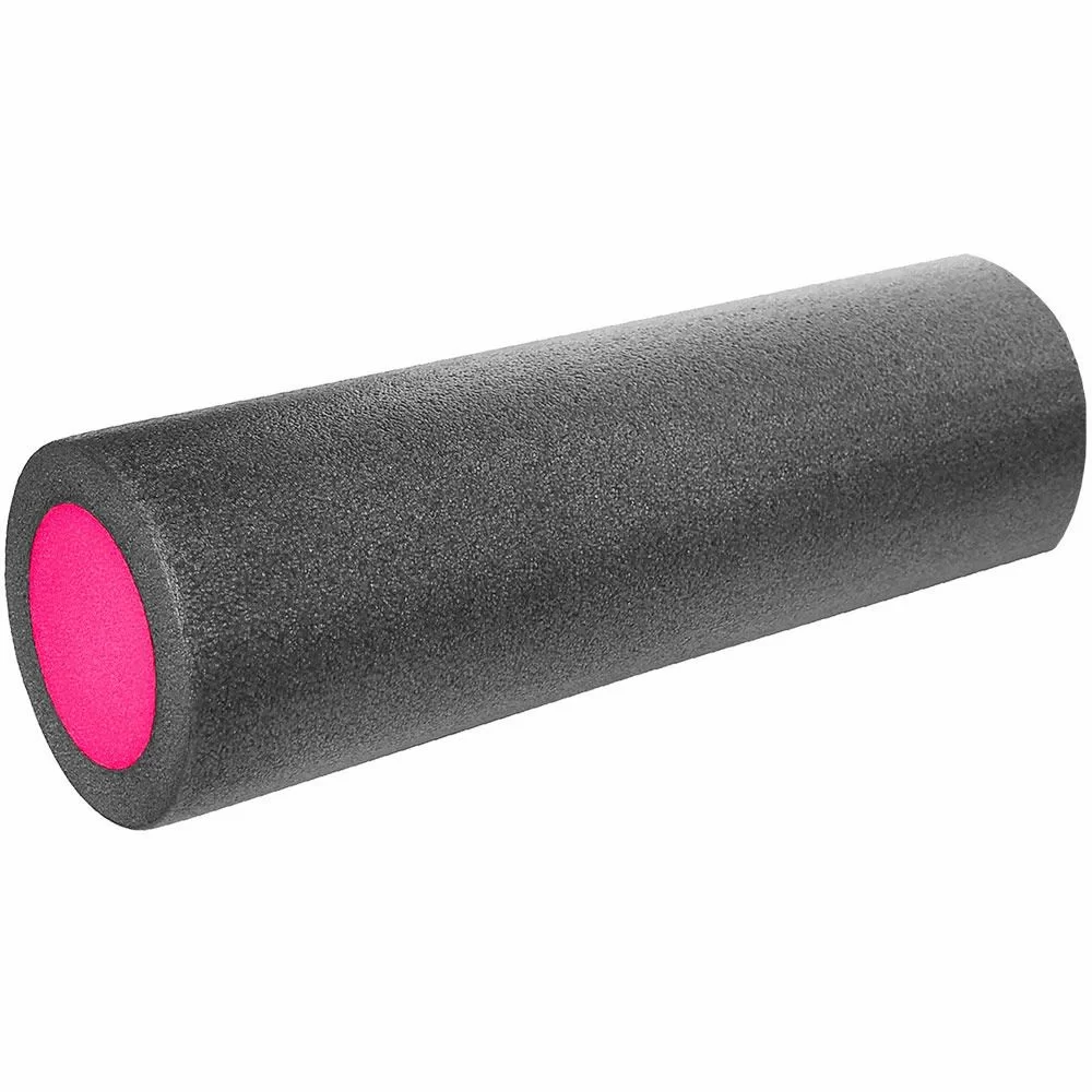 Реальное фото Ролик для йоги 45х15 см PEF45-6 полнотелый черно/розовый (B34494) 10019416 от магазина СпортСЕ