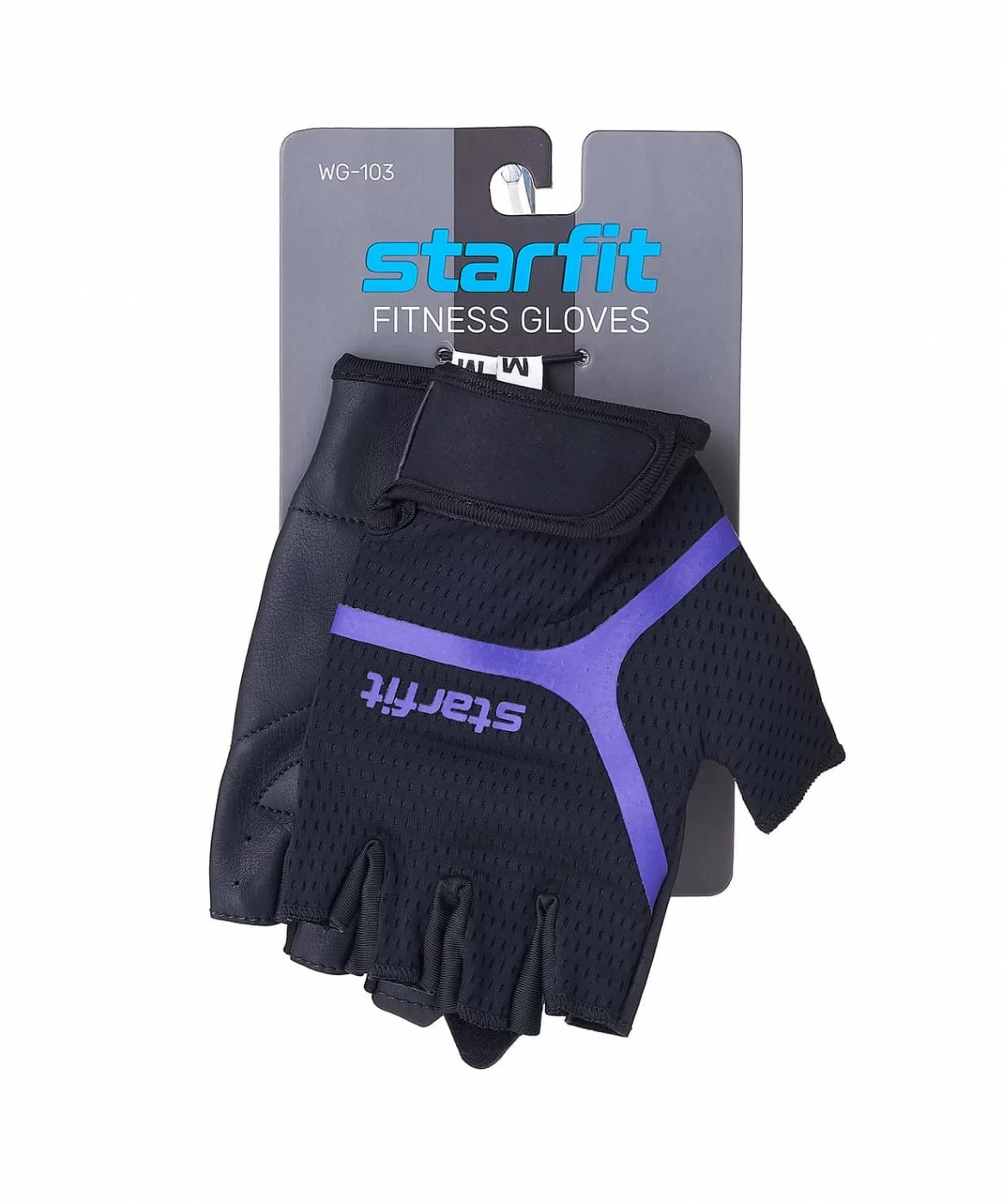 Реальное фото Перчатки StarFit  WG-103 черный/фиолетовый УТ-00020813 от магазина СпортСЕ
