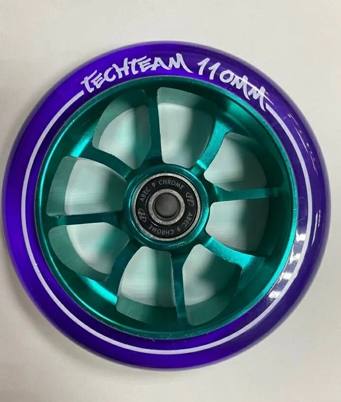 Реальное фото Колесо для самоката TechTeam X-Treme 110*24мм PO transparent purple(violet) от магазина СпортСЕ