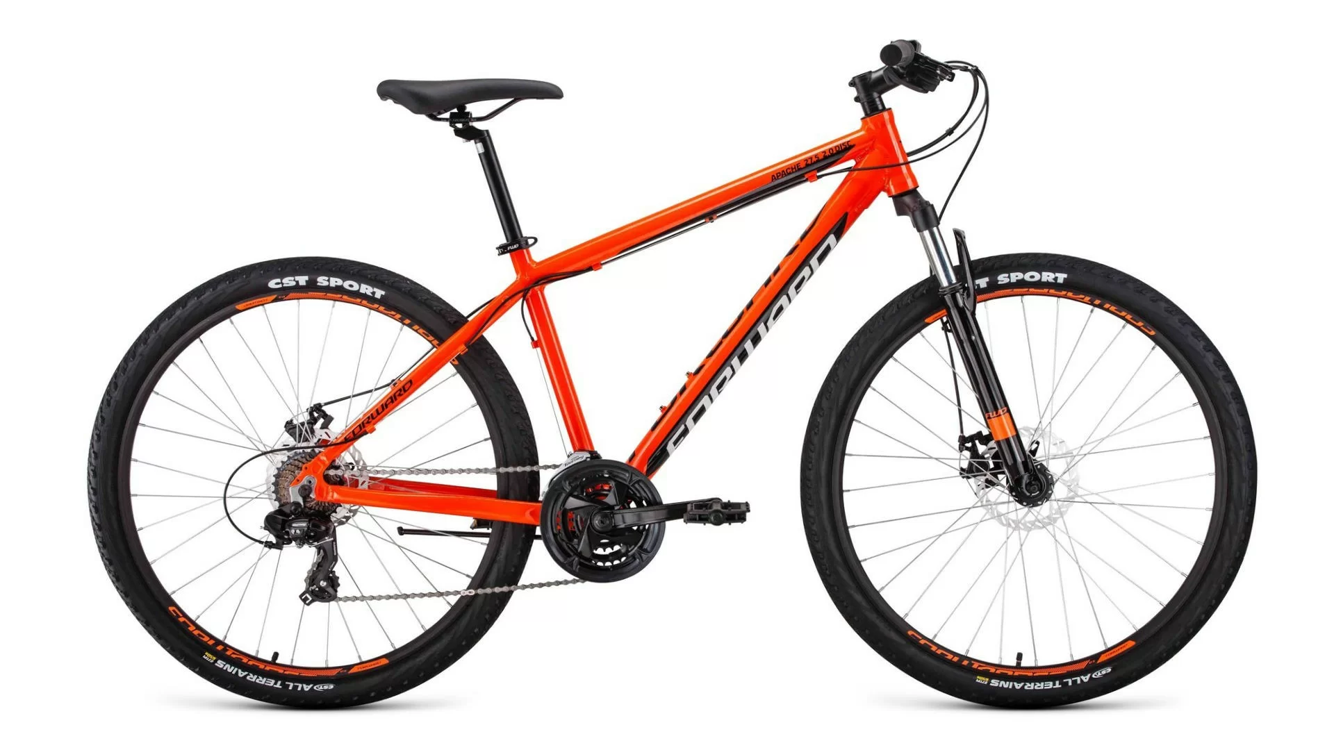 Реальное фото Велосипед Forward Apache 27,5 2.0 disc (21ск) (2020) оранжевый/черный от магазина СпортСЕ