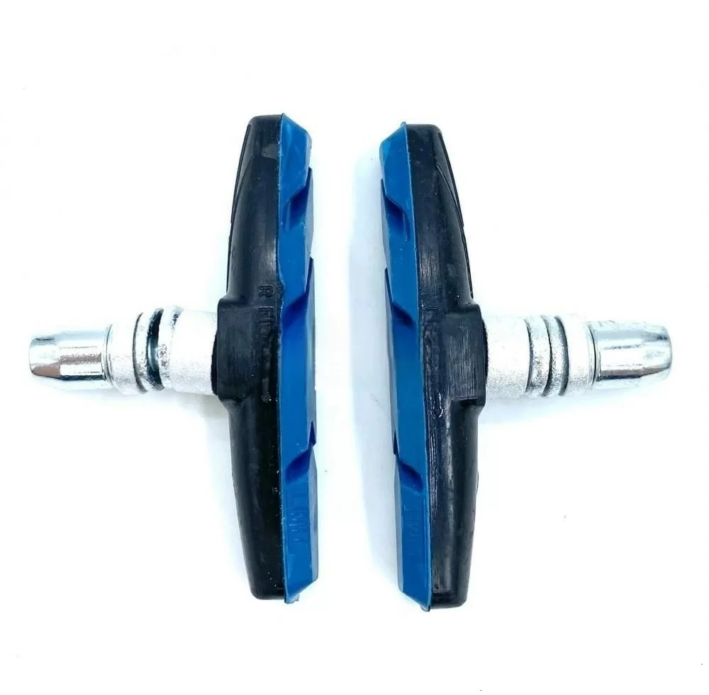 Реальное фото Тормозные колодки V-brake SJ-510BLB 70мм резьбовая чёрный/синий от магазина СпортСЕ