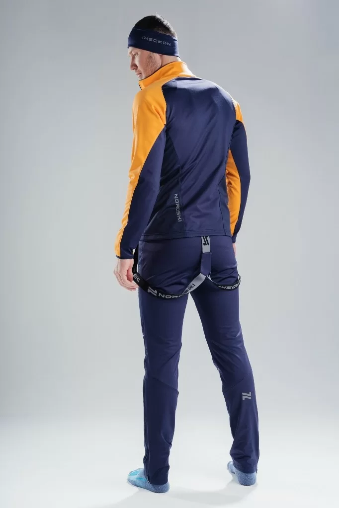 Реальное фото Куртка разминочная Nordski Premium Orange/Blueberry NSM443257 от магазина СпортСЕ