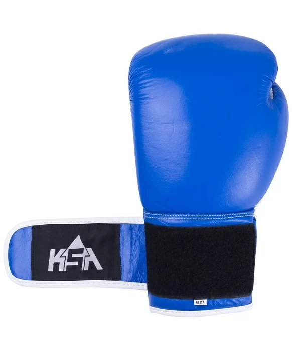 Реальное фото Перчатки боксерские KSA Wolf кожа Blue от магазина СпортСЕ