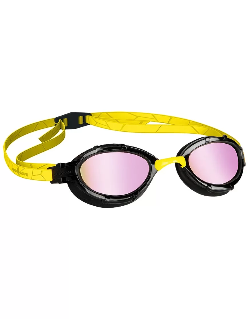 Реальное фото Очки для плавания Mad Wave Triathlon Rainbow yellow/black M0427 06 0 06W от магазина СпортСЕ