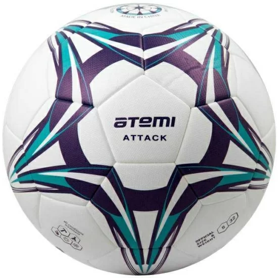 Реальное фото Мяч футбольный Atemi Attack №5 PU Thermo mould бел/син/гол. от магазина СпортСЕ
