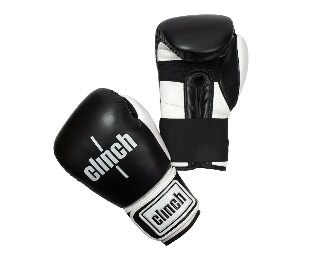 Реальное фото Перчатки боксерские Clinch Punch чер/бел C131 от магазина СпортСЕ
