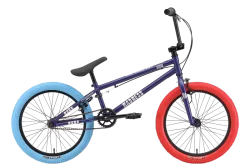 Велосипед Stark Madness BMX 1(2024) темно-синий матовый/серебристый/синий, красный