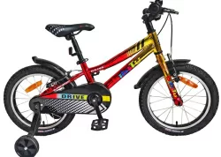 Велосипед 16" BIBITU DRIVE, красный/желтый хром (2023)
