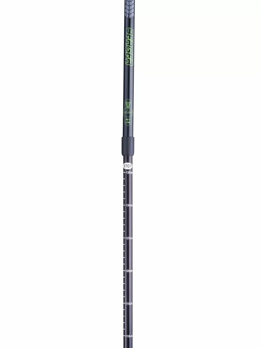 Реальное фото Палки для скандинавской ходьбы Berger Longway, 77-135 см, 2-секционные, чёрный/ярко-зелёный УТ-00010960 от магазина СпортСЕ