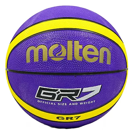 Реальное фото Мяч баскетбольный Molten BGR7-VY №7 резина фиол-жел-черный от магазина СпортСЕ