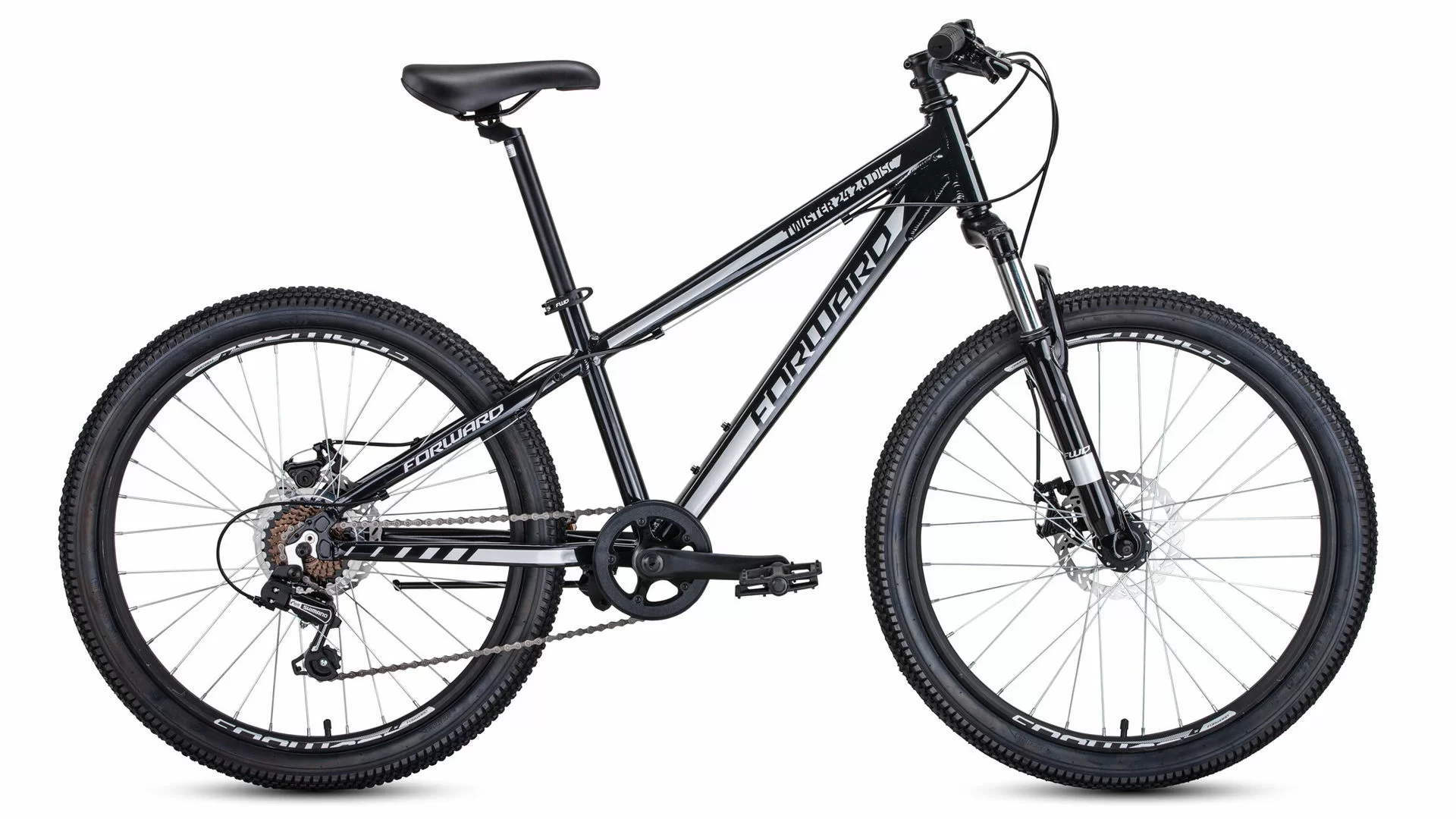 Реальное фото Велосипед Forward Twister 24 2.0 disc (2020) черный/серый RBKW0164Q002 от магазина СпортСЕ