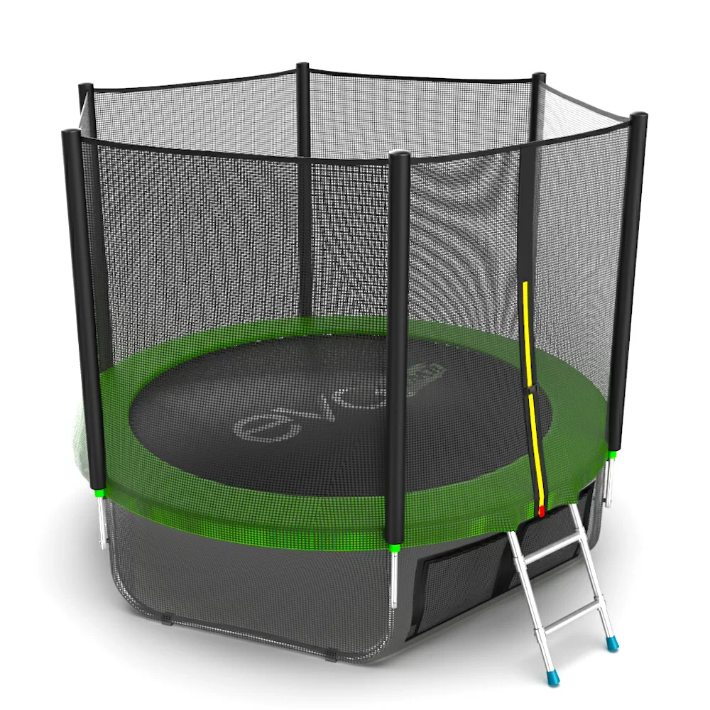 Реальное фото EVO JUMP External 8ft (Green) + Lower net. Батут с внешней сеткой и лестницей, диаметр 8ft (зеленый) + нижняя сеть от магазина СпортСЕ