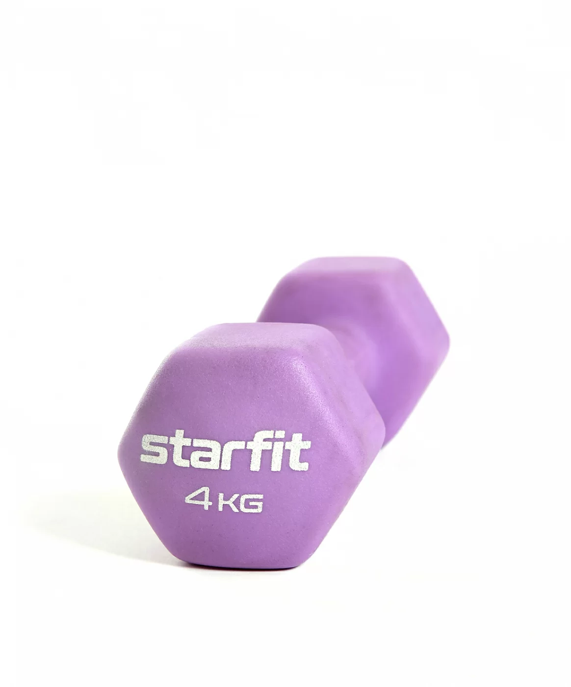 Реальное фото Гантель неопреновая 4 кг StartFit Core DB-201 фиолетовый пастель УТ-00018834 от магазина СпортСЕ