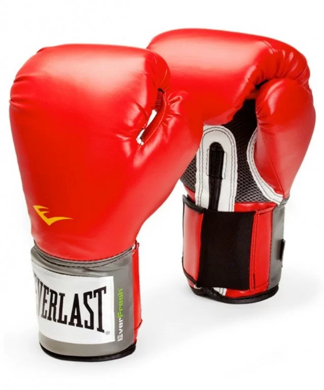 Реальное фото Перчатки боксерские Everlast Pro Style Anti-MB PU 14oz тренировочные красные 2114U от магазина СпортСЕ