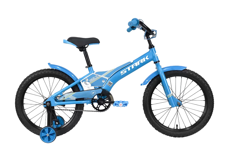 Реальное фото Велосипед Stark Tanuki 18 Boy (2023)синий/белый/желтый от магазина СпортСЕ