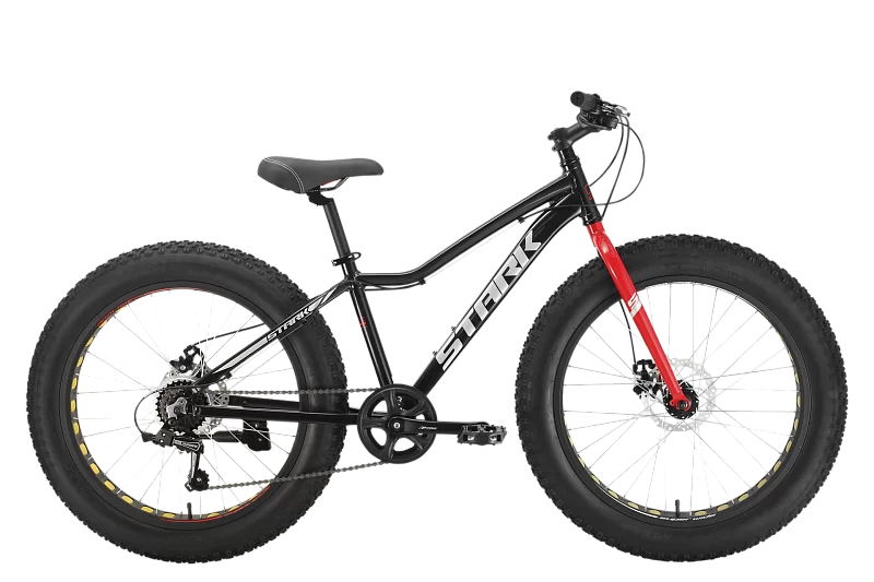 Реальное фото Велосипед Stark Rocket Fat 24.1 D(2024) чёрный/красный от магазина СпортСЕ