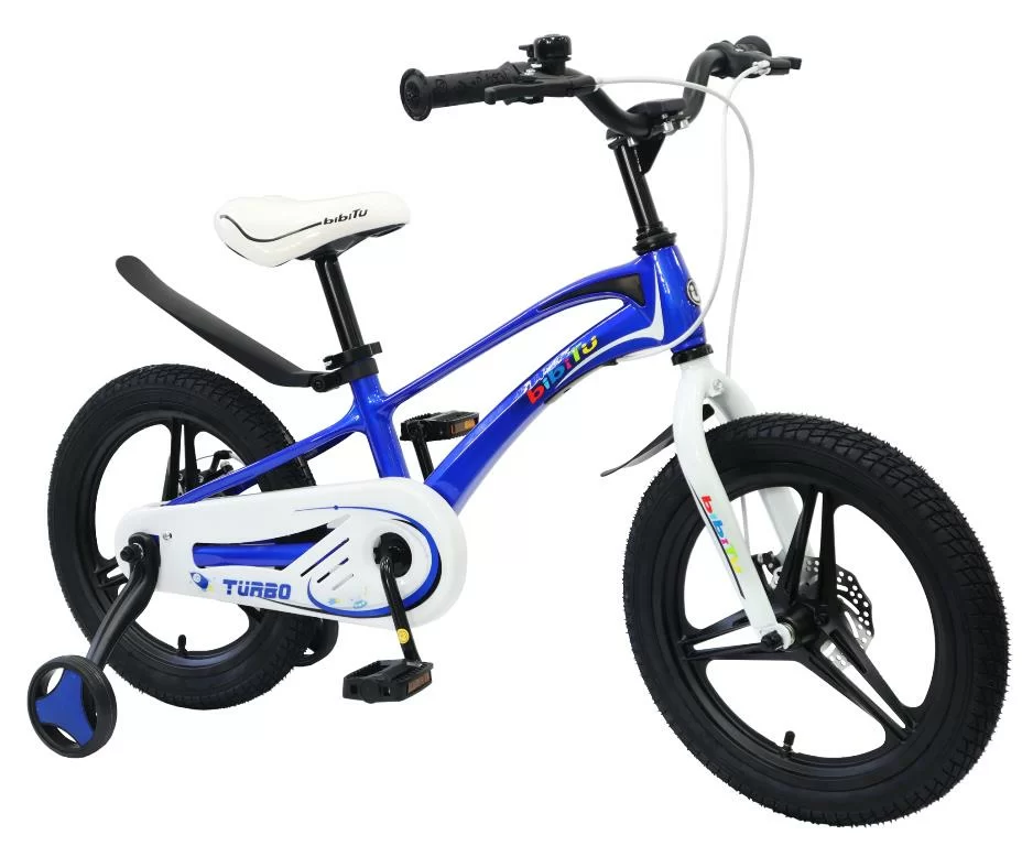 Реальное фото Велосипед 16" BIBITU TURBO, синий/белый (2024) от магазина СпортСЕ