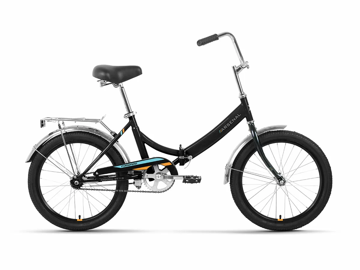 Реальное фото Велосипед Forward Arsenal 20 1.0 скл. (2022) черный/оранжевый  RBK22FW20525 от магазина СпортСЕ