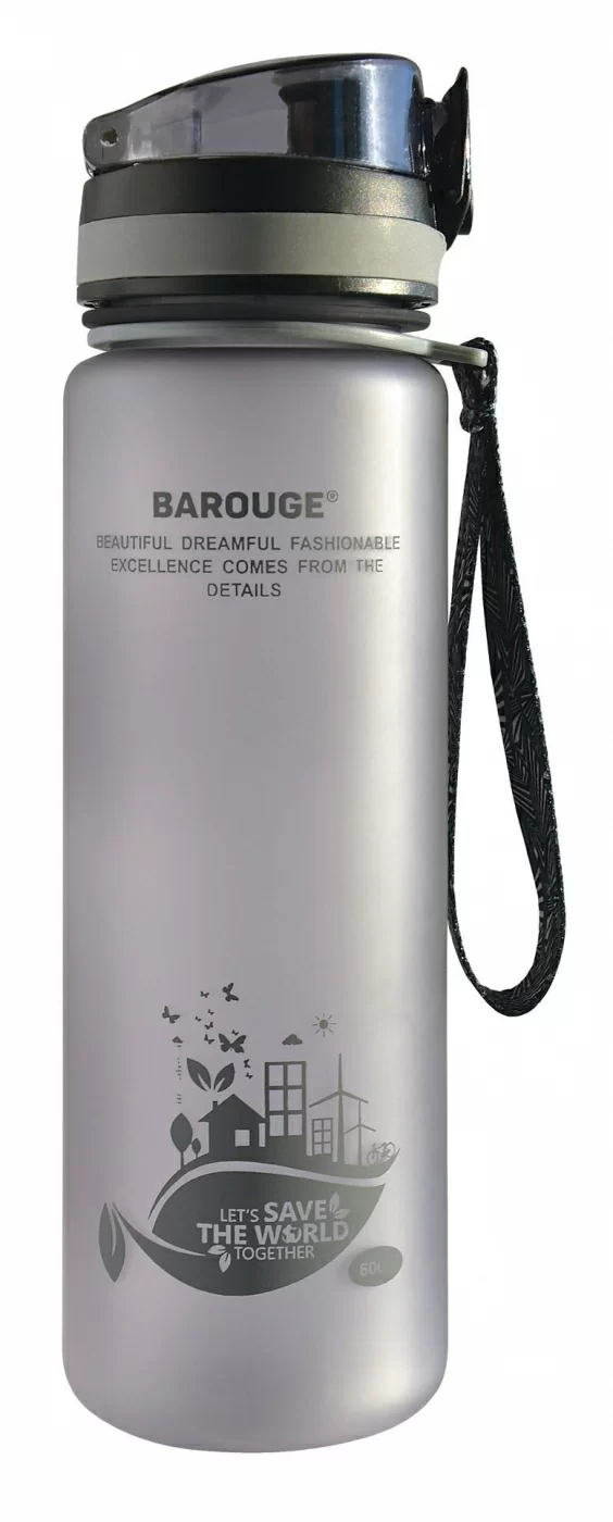 Реальное фото Бутылка для воды Barouge Active Life BP-915(600) серая от магазина СпортСЕ