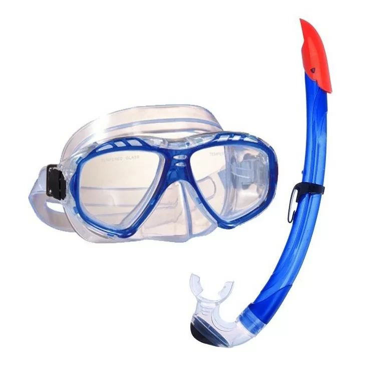Реальное фото Набор для плавания Alpha Caprice (маска+трубка) MS-1396S74 ПВХ синий от магазина СпортСЕ