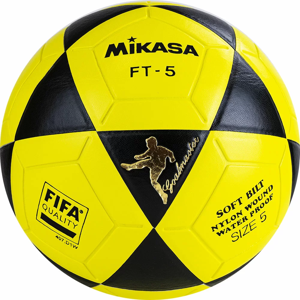 Реальное фото Мяч футбольный Mikasa FT5 FQ-BKY №5 FIFA Quality ПУ 32 пан. термосш. желто-черный от магазина СпортСЕ