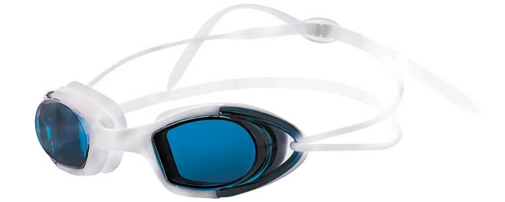 Реальное фото Очки для плавания Atemi N9102M силикон бело-синие от магазина СпортСЕ