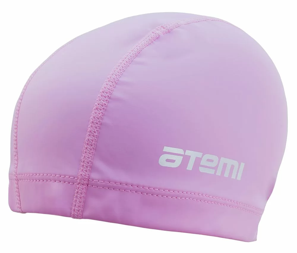 Реальное фото Шапочка для плавания Atemi ткань с ПУ покрытием PU 13 розовый от магазина СпортСЕ