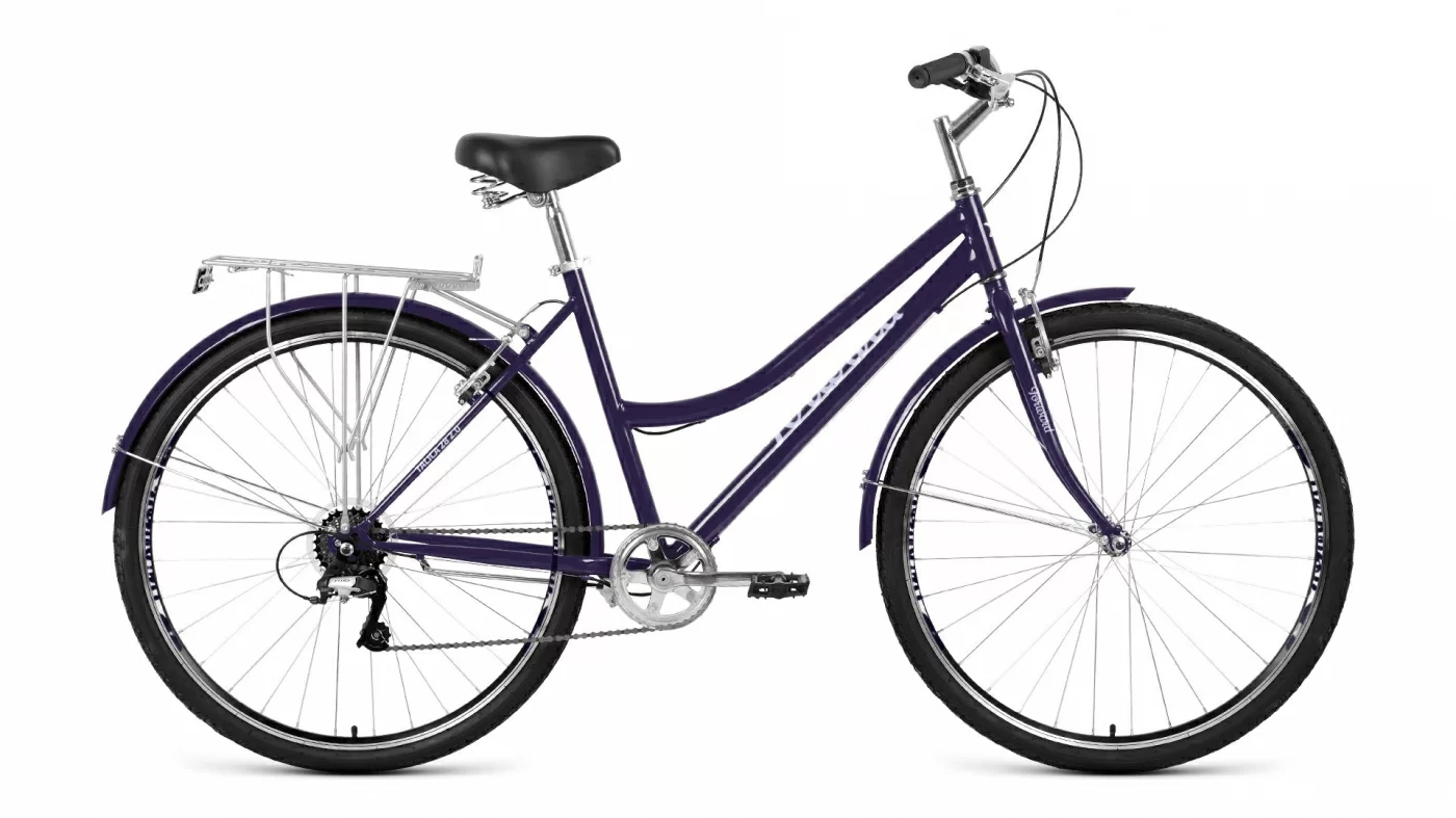 Реальное фото Велосипед Forward Talica 28 2.0 (2021) темно-синий/сиреневый от магазина СпортСЕ