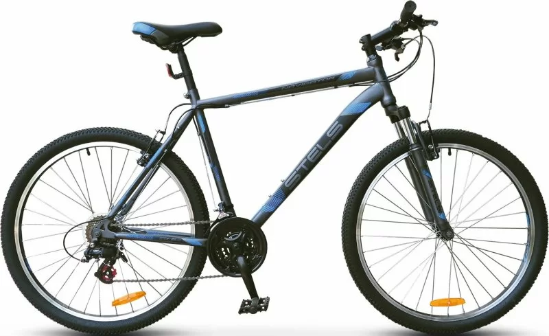 Реальное фото Велосипед Stels Navigator-500 V 26" антрацитовый/синий от магазина СпортСЕ