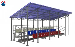 Трибуна сборно-разборная 3-х рядная на 40 мест (с навесом из профлиста)