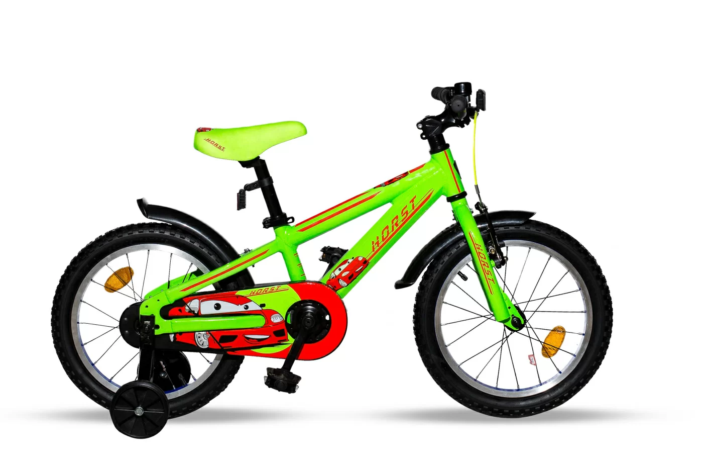 Реальное фото Велосипед детский HORST Blitz 2019 Салатово-красный от магазина СпортСЕ