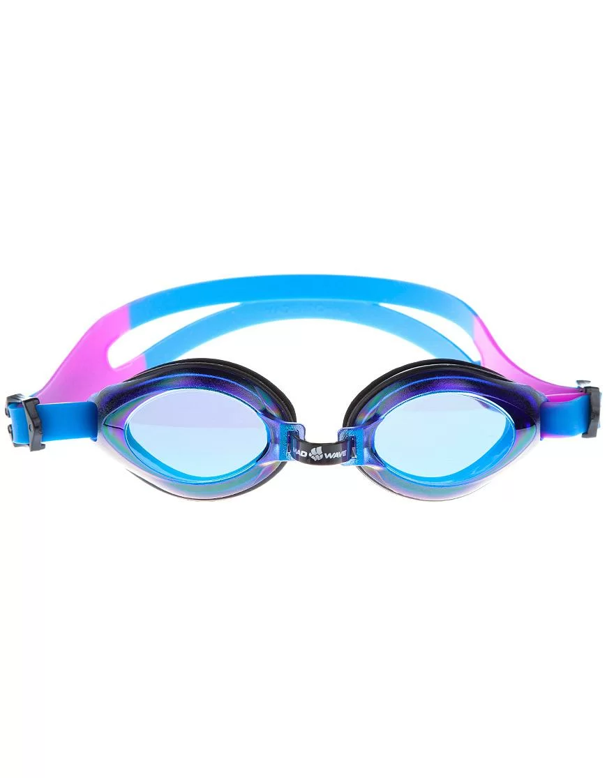 Реальное фото Очки для плавания Mad Wave Aqua Rainbow Junior blue M0415 05 0 04W от магазина СпортСЕ