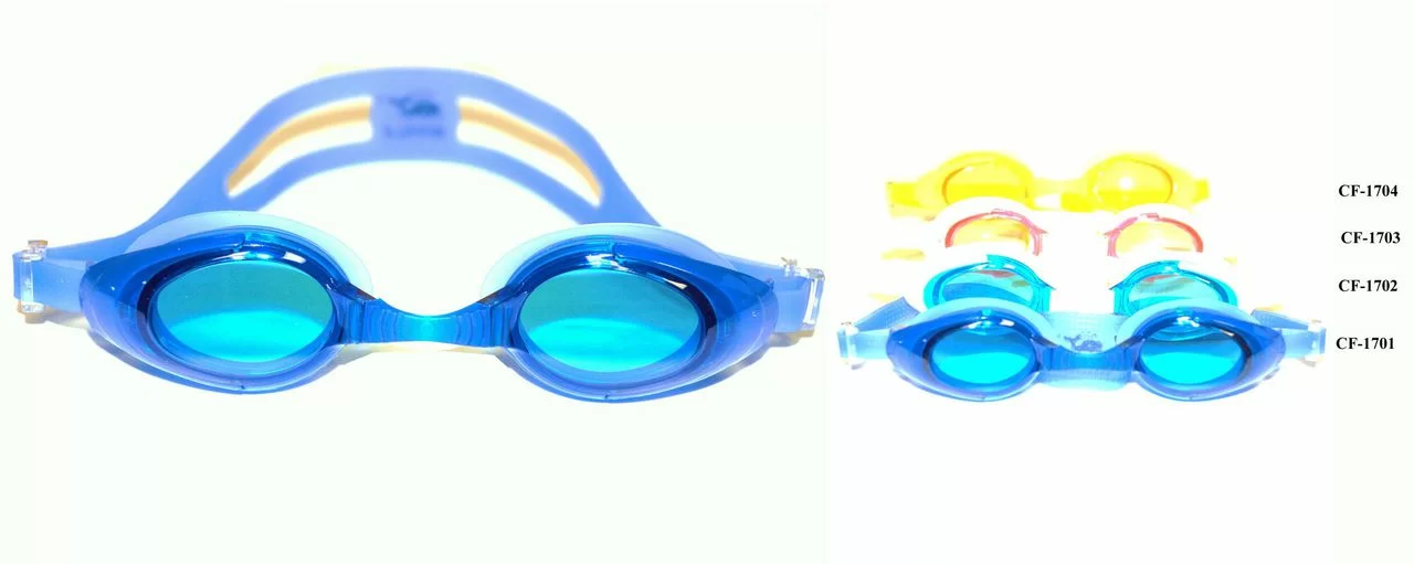 Реальное фото Очки для плавания Whale Y01702(CF-1702) подростковые оправа белая стекло голубое Y01702(CF-1702) от магазина СпортСЕ