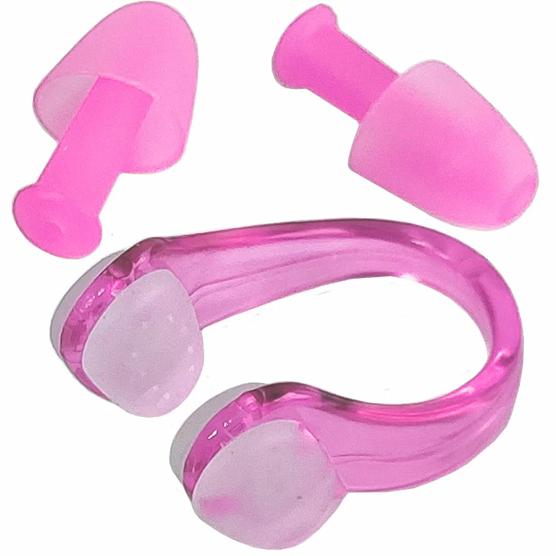 Реальное фото Набор для плавания C33422-4 беруши и зажим для носа розовый 10016812 от магазина СпортСЕ