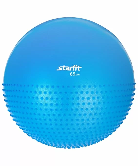 Реальное фото Фитбол полумассажный 65 см StarFit GB-201 антивзрыв синий 8869 от магазина СпортСЕ