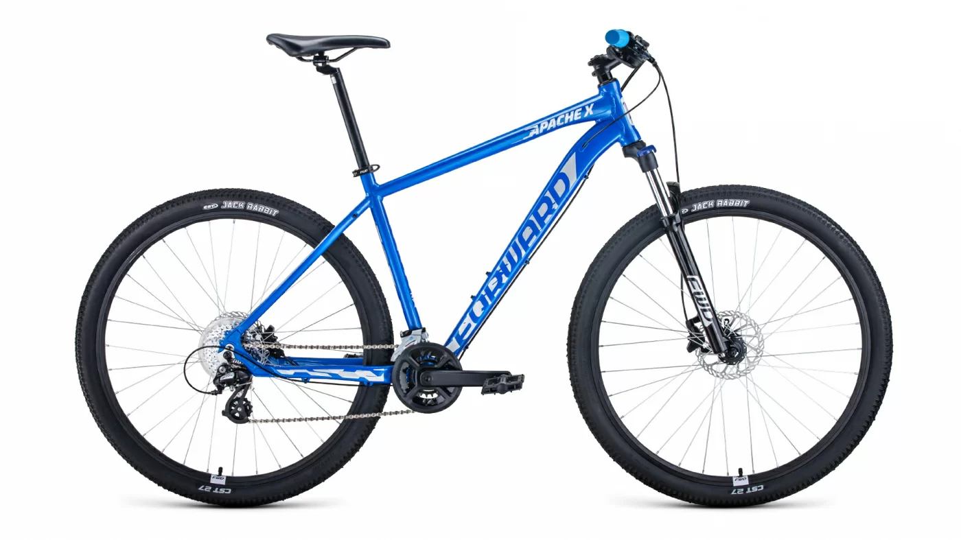 Реальное фото Велосипед Forward Apache 29 X (2021) синий/серебристый 1BKW1M39D003 от магазина СпортСЕ