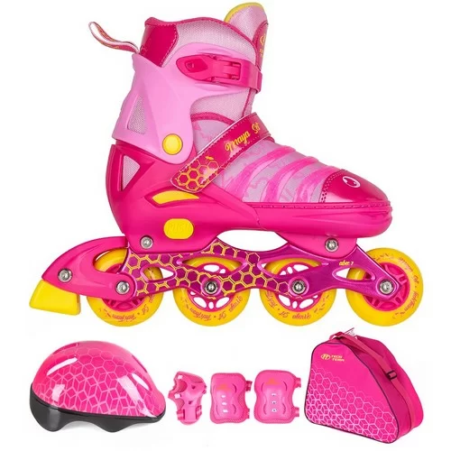 Реальное фото Набор роликов TechTeam Maya Set (роликовые коньки  защита, шлем ) розовый от магазина СпортСЕ