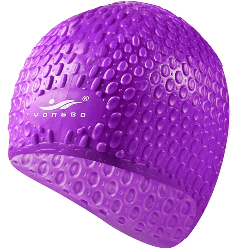Реальное фото Шапочка для плавания B31552 Bubble Cap фиолетовая 10019116 от магазина СпортСЕ