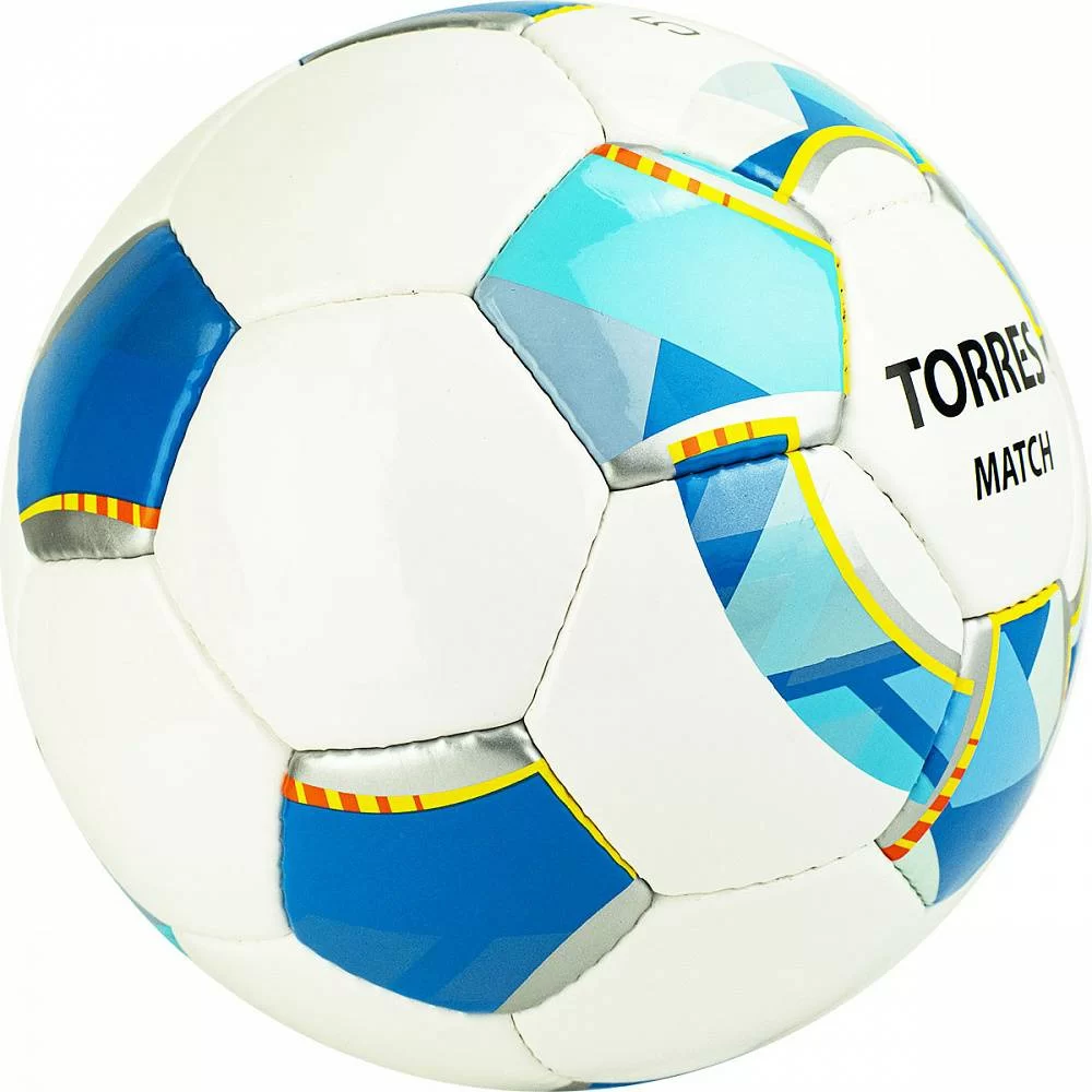 Реальное фото Мяч футбольный Torres Match №5 32 п. PU руч. сшив. бело-серебр-голуб. F320025 от магазина СпортСЕ