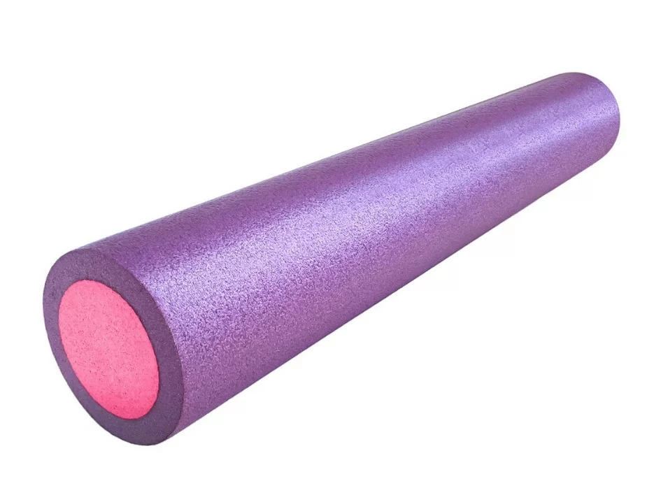 Реальное фото Ролик для йоги 90х15см PEF90-10 полнотелый B34498 фиолетовый/розовый 10019273 от магазина СпортСЕ